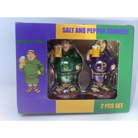 Krewe Of Turks Other - 2025 Krewe Of Tucks Friars Salt And Pepper Shakers Collectable Mardi Gras NIB